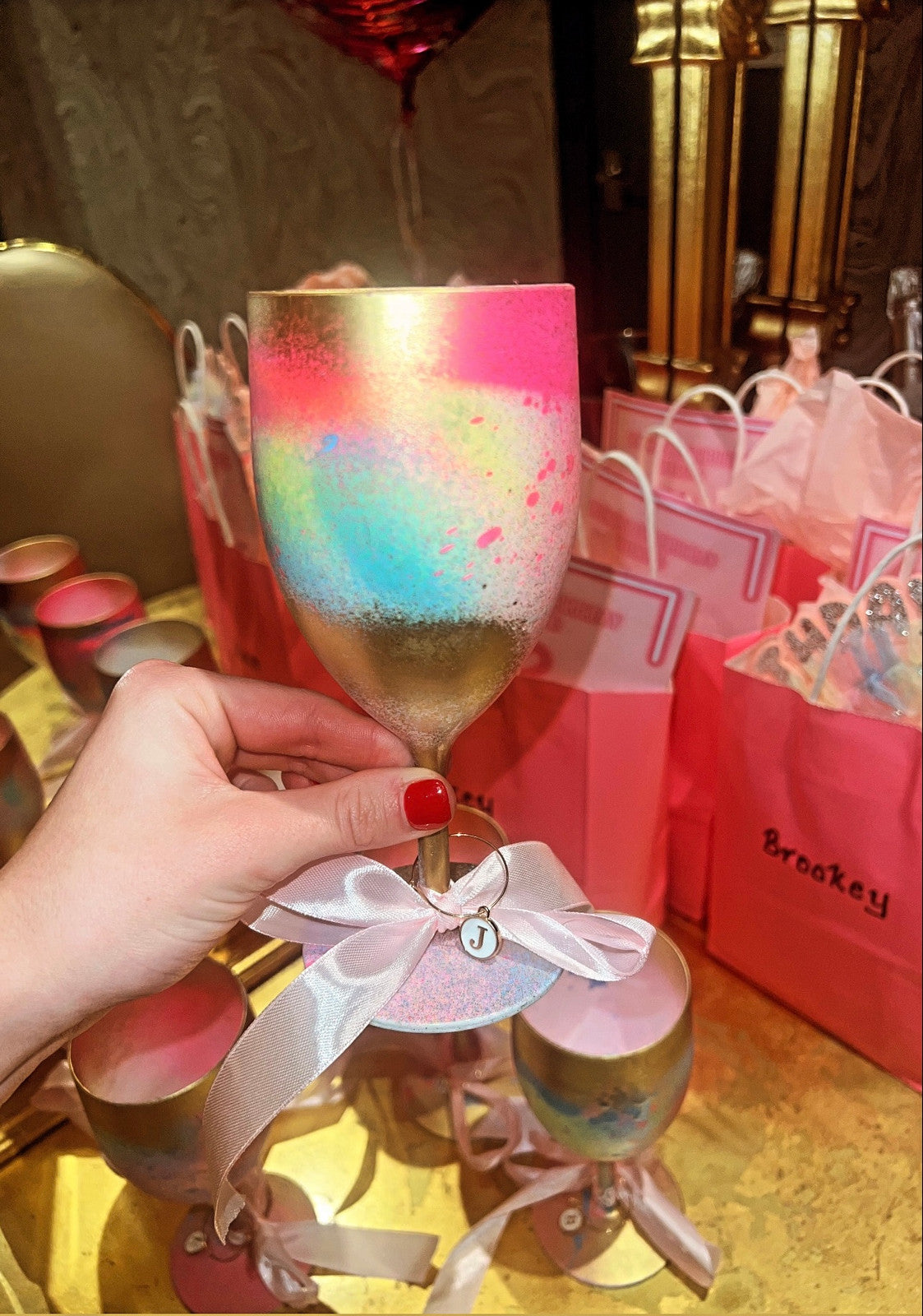 Candy spray wine Glasses ✨💘🌈🫶🏻💛🌈