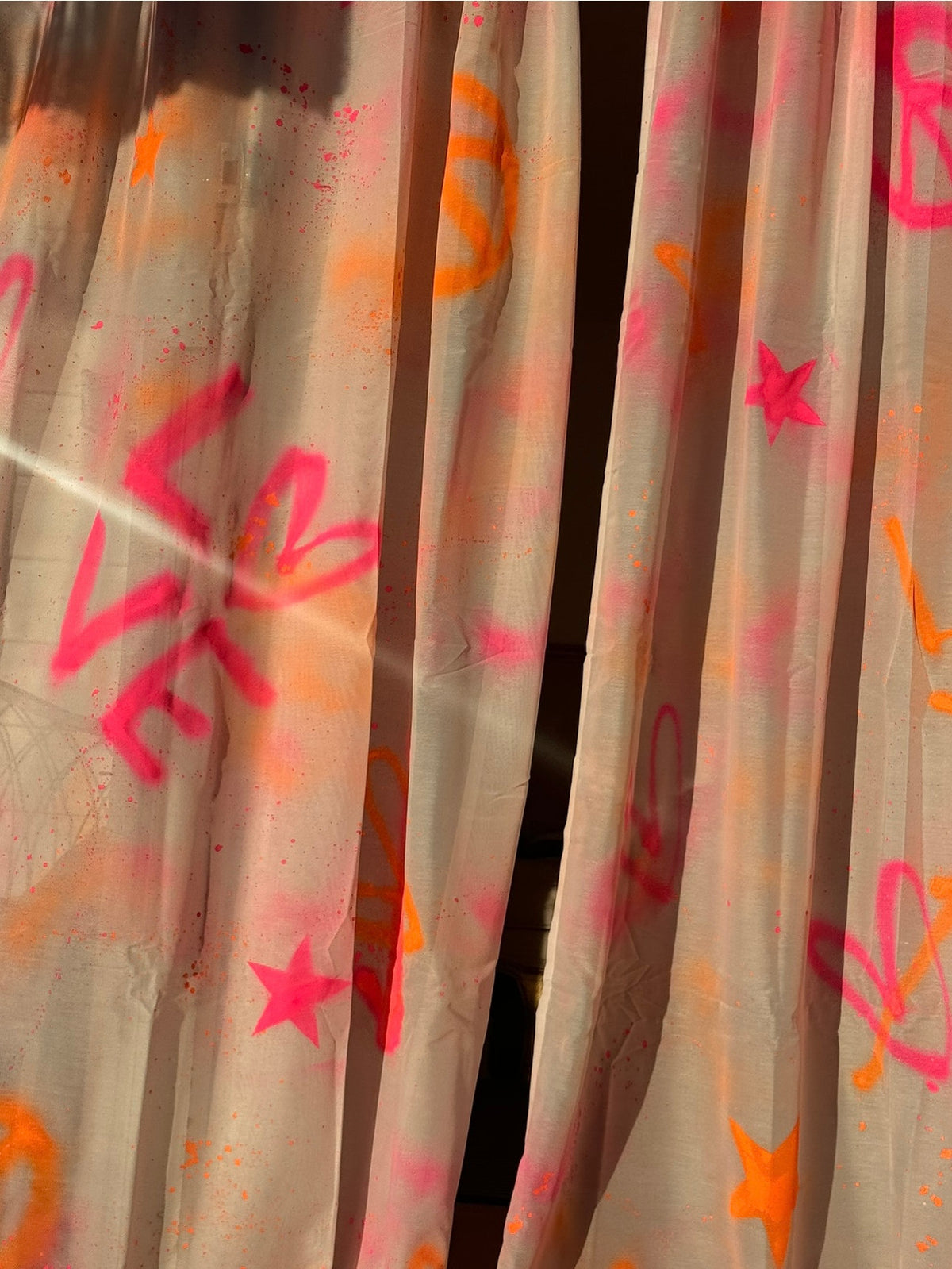 🩷💘✨ Spray painted curtains