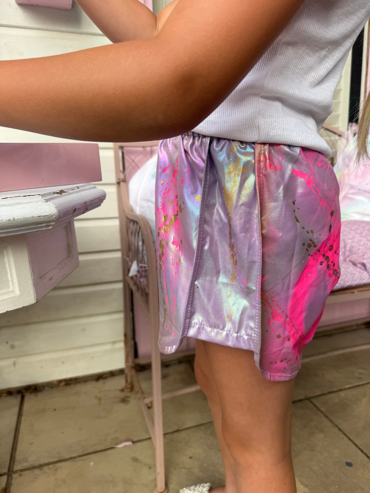 Children’s metallic Shorts 💜✨