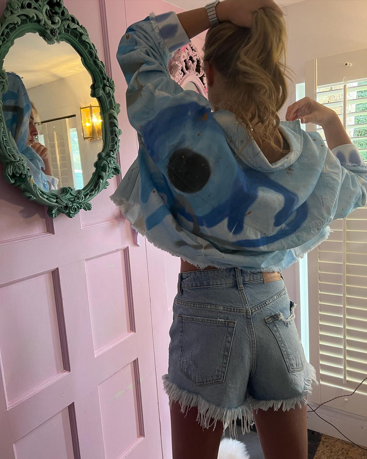 Evil eye oversized jacket 💙✌🏽✨