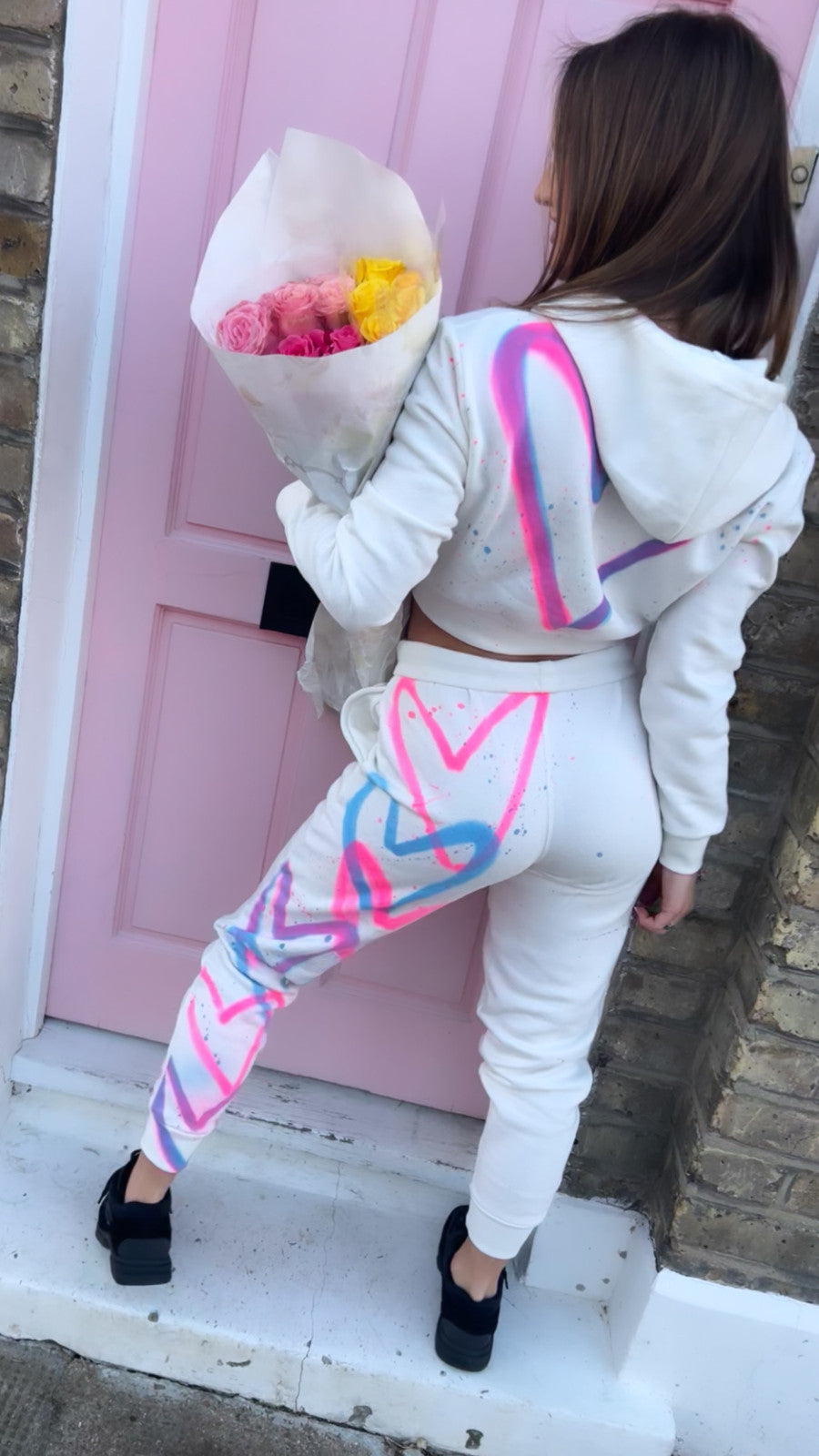 White cropped tracksuits 🤍✨🌈💘
